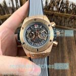 High Quality Copy Hublot Big Bang Unico Perpetual Grey Dial Rose Gold Carving Bezel Watch (1)_th.jpg